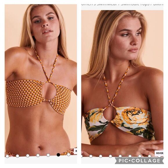 NEW Maaji KALEIDOSCOPE Reversible Bandeau Bikini Top Size Medium - Picture 2 of 9